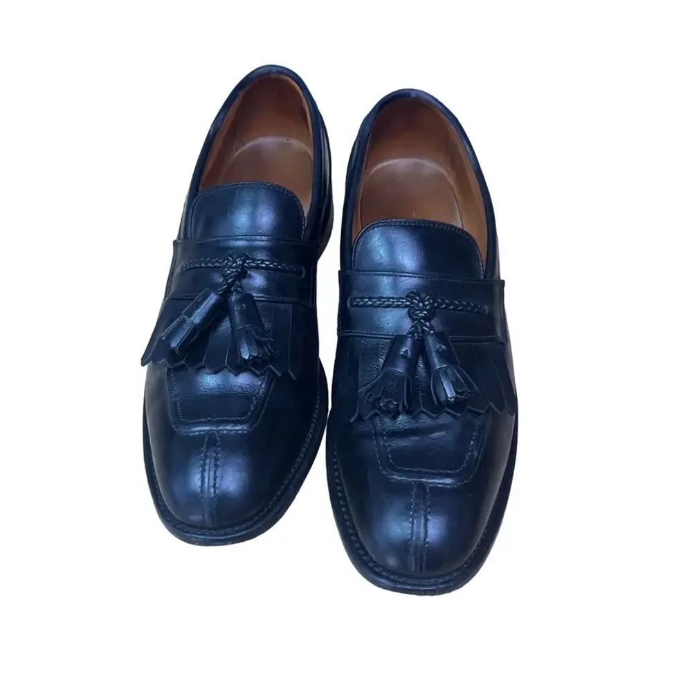 Allen Edmonds Shoes Loafers Mens 9 B Black Cannondale Tassel Leather
